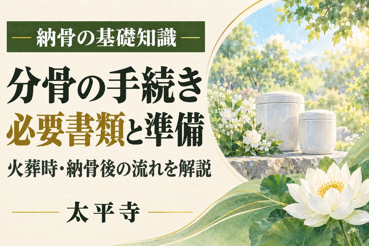 分骨の手続きと必要書類は?火葬時・納骨後の方法と準備をやさしく解説
