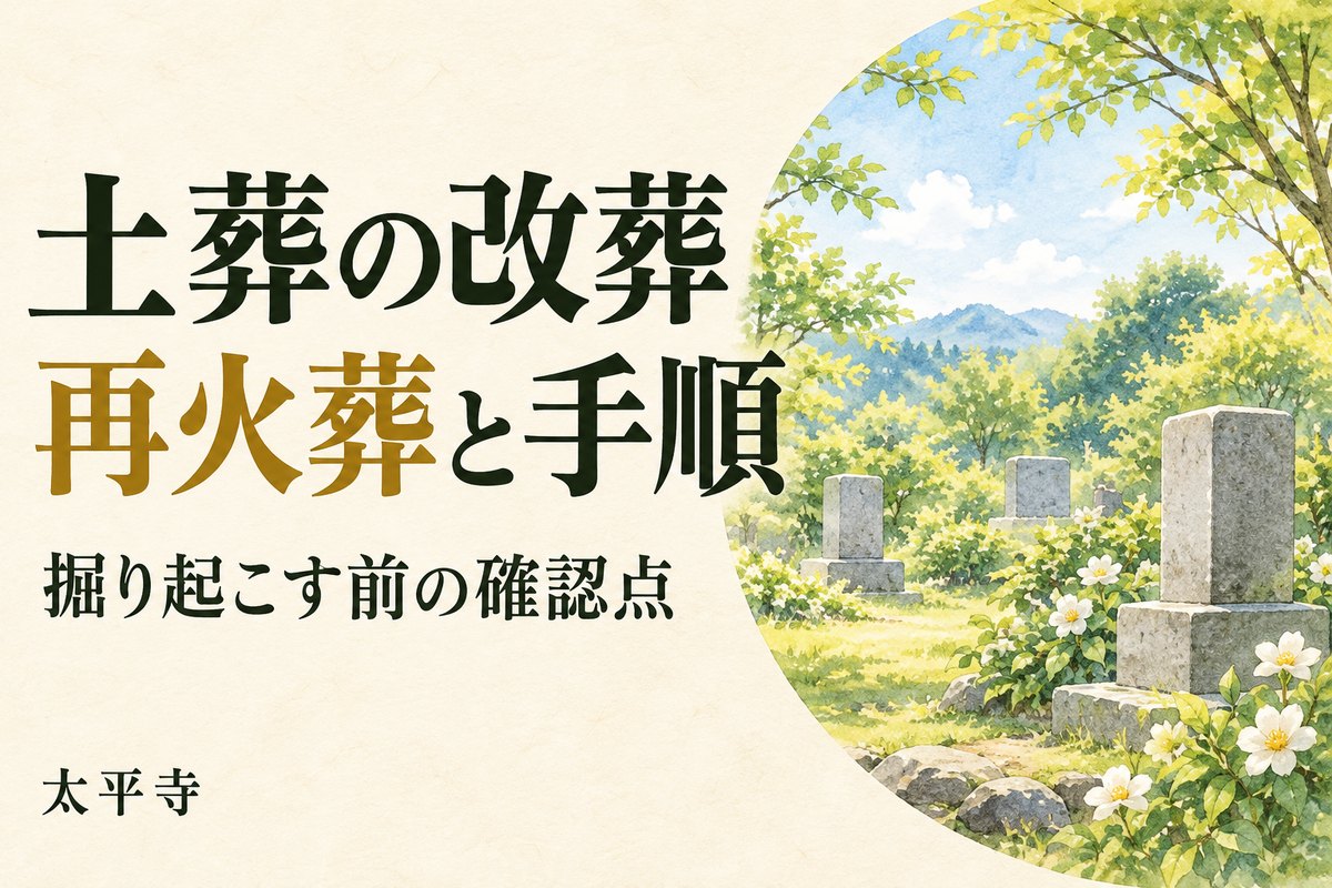 土葬の改葬は再火葬が必要？掘り起こしの依頼先と手続き・費用を解説