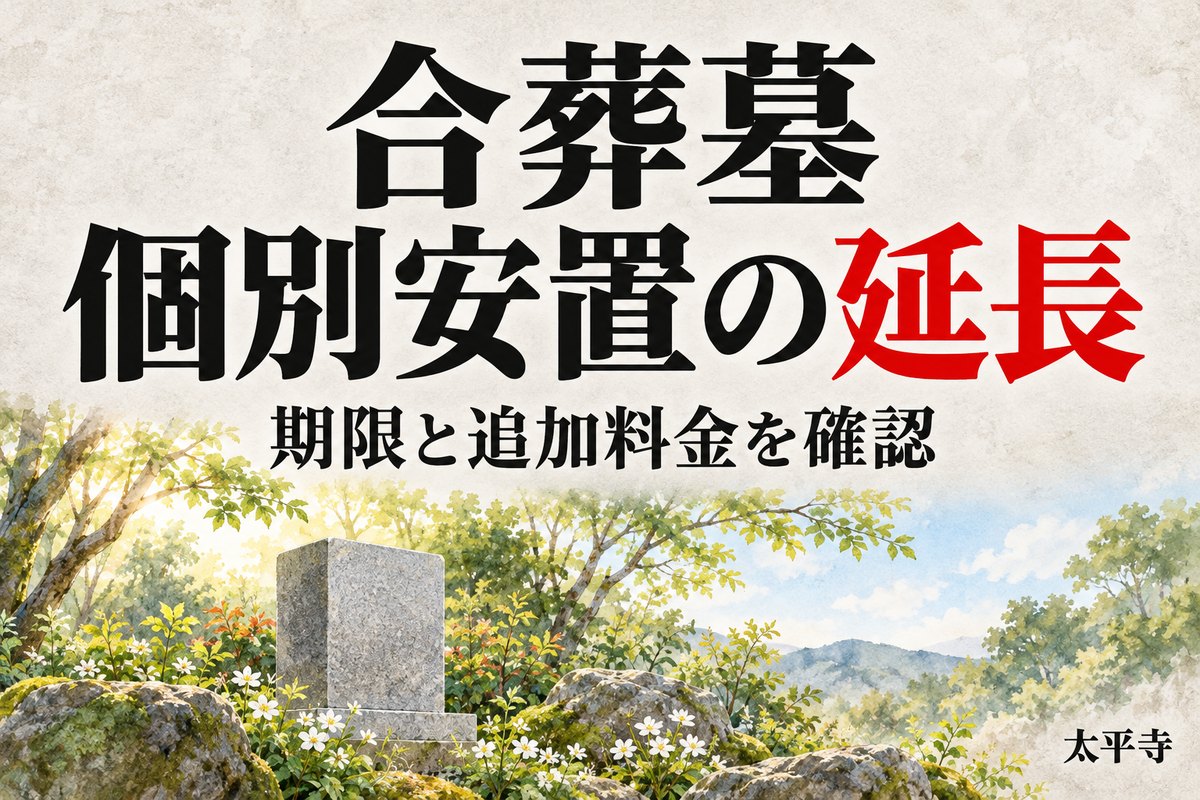 合葬墓 個別安置 延長はできる？申請期限・費用と満了通知の確認点
