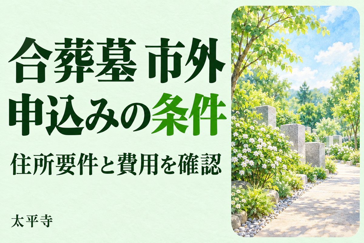合葬墓 市外から申し込める？居住要件・市外料金と相談の進め方