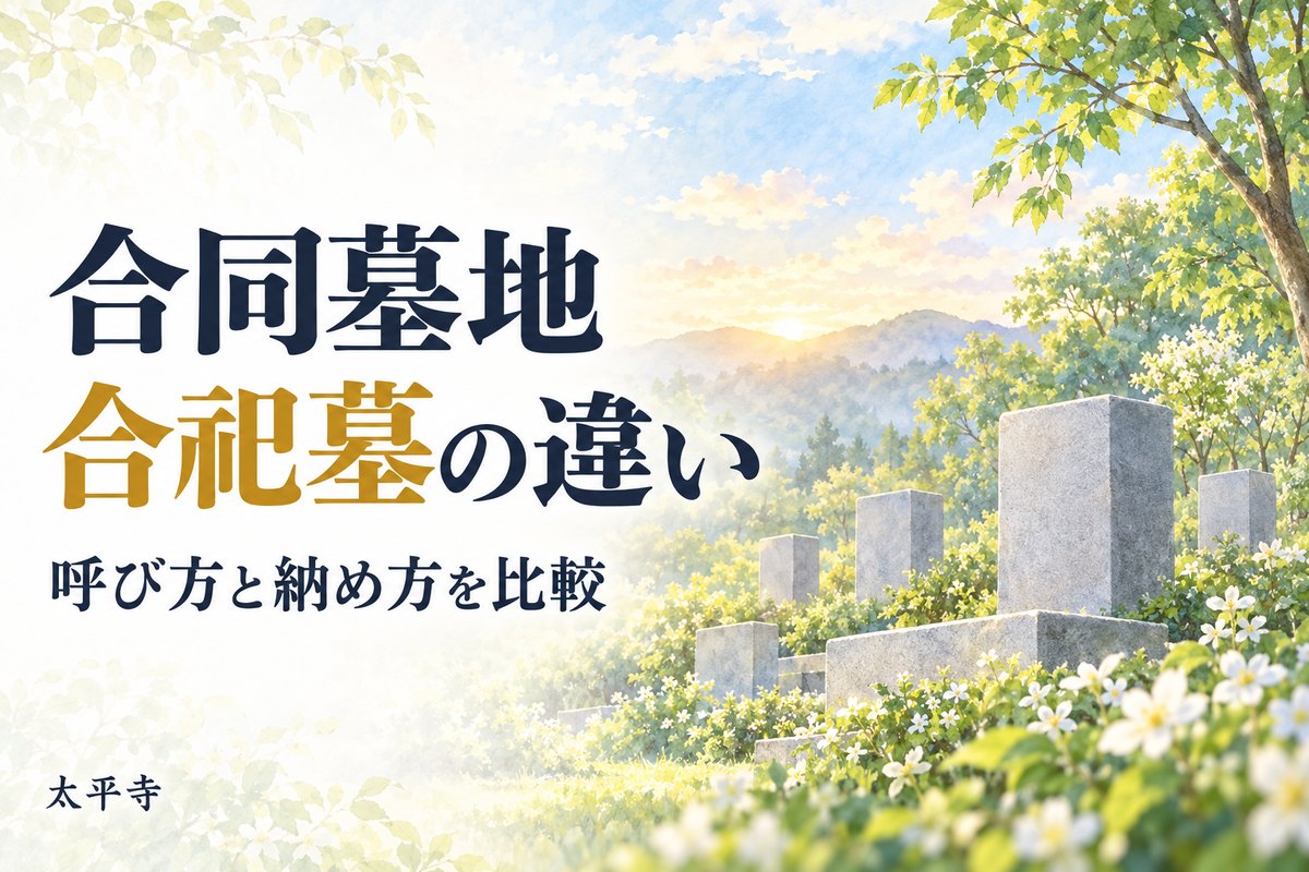 合同墓地と合祀墓の違いは？合葬墓・永代供養墓の意味と選び方を解説