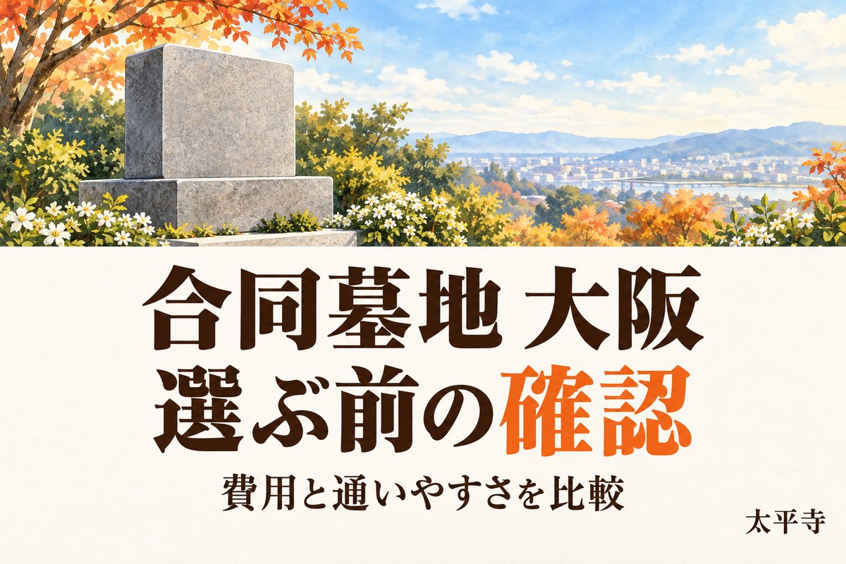合同墓地 大阪|費用・公営霊園との違いと後悔しない選び方を解説