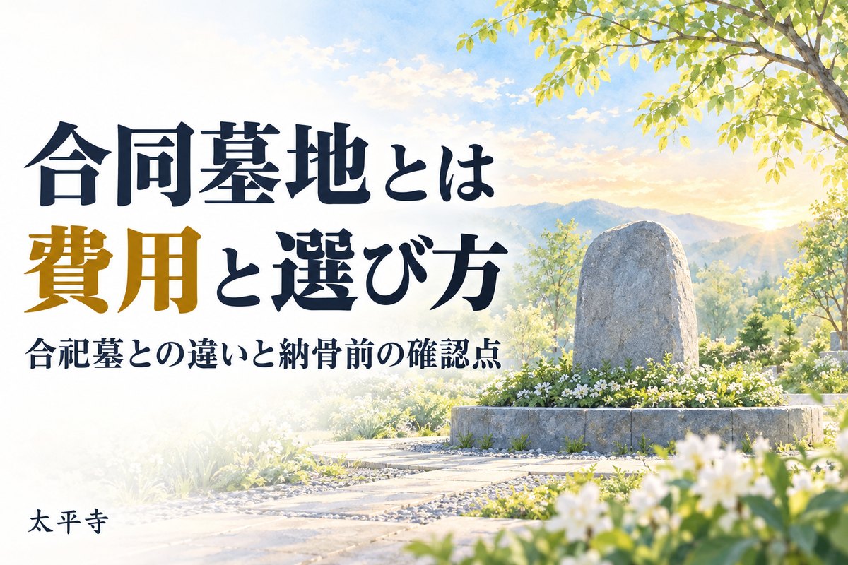 合同墓地とは?費用・合祀墓や永代供養墓との違いと失敗しない選び方