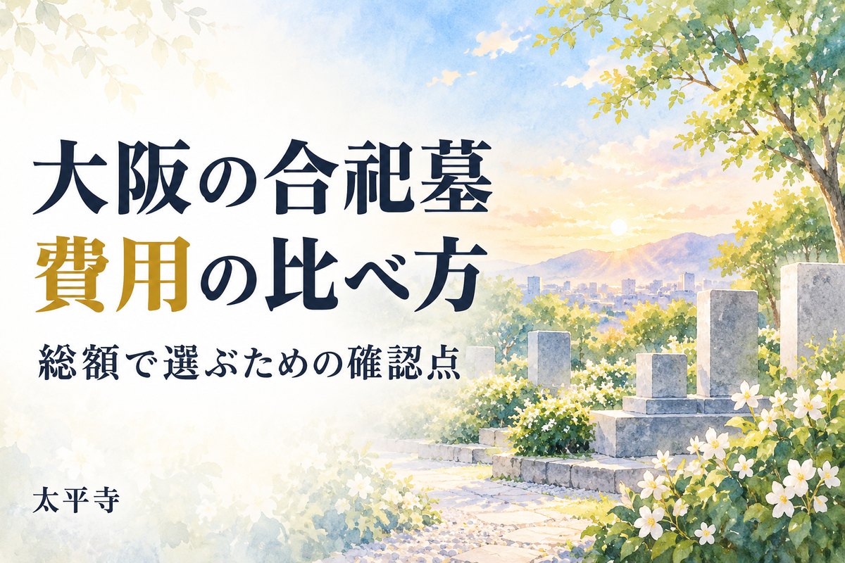 合祀墓 費用 大阪｜総額の比べ方と公営墓地・寺院選びの判断基準