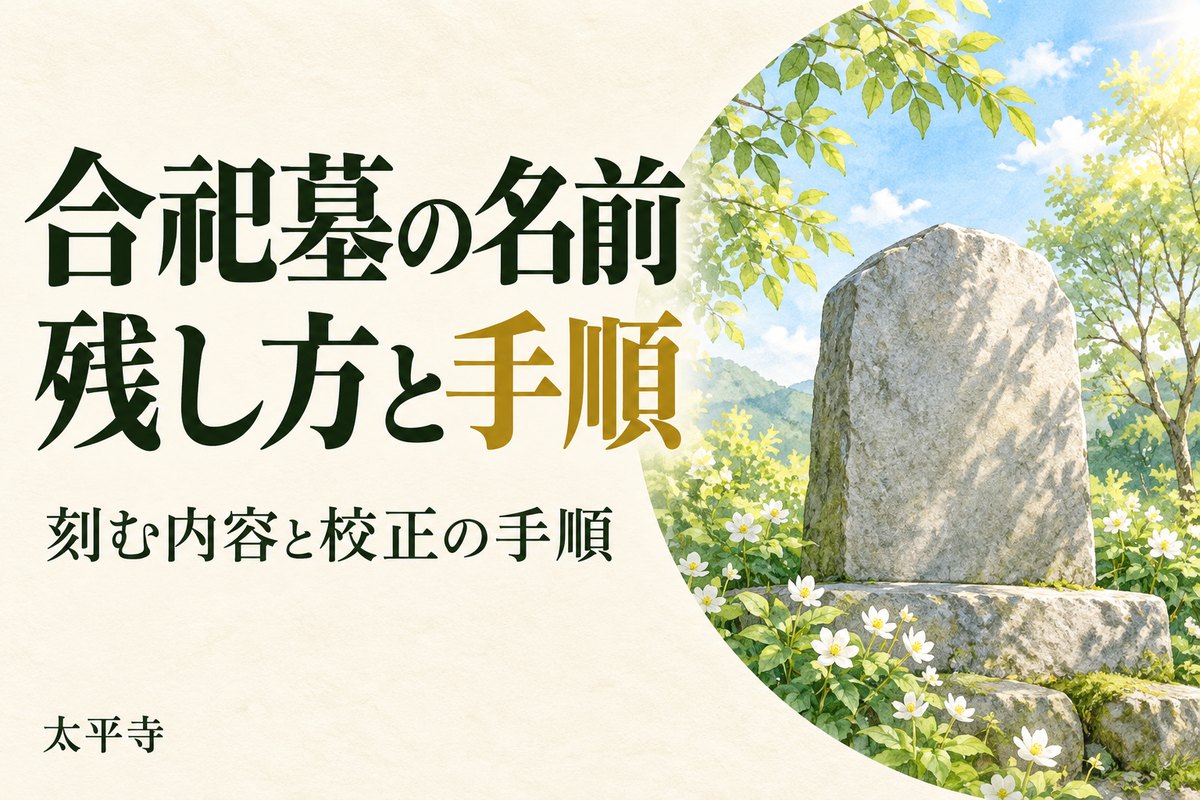 合祀墓に名前は残せる？墓誌・銘板の刻字内容と申込み・校正の手順