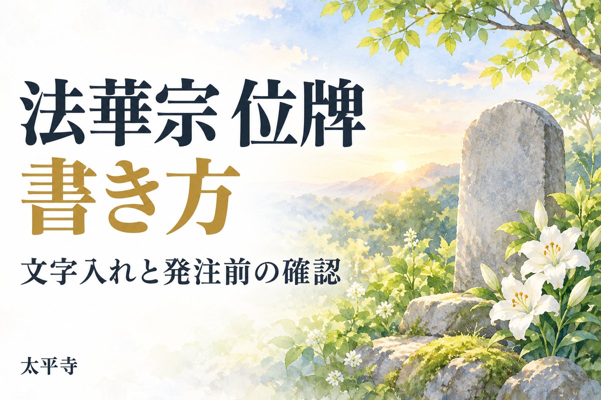 法華宗 位牌 書き方｜妙法・法号・命日・享年と本位牌の準備手順