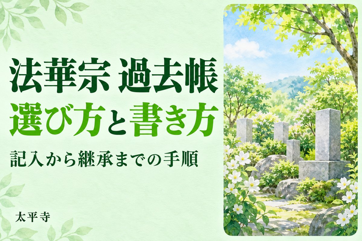 法華宗 過去帳の選び方と書き方｜記入依頼・保管・受け継ぐ際の注意点