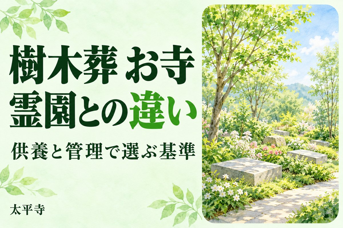 樹木葬 お寺と霊園は何が違う？供養・管理・宗派と大阪での選び方