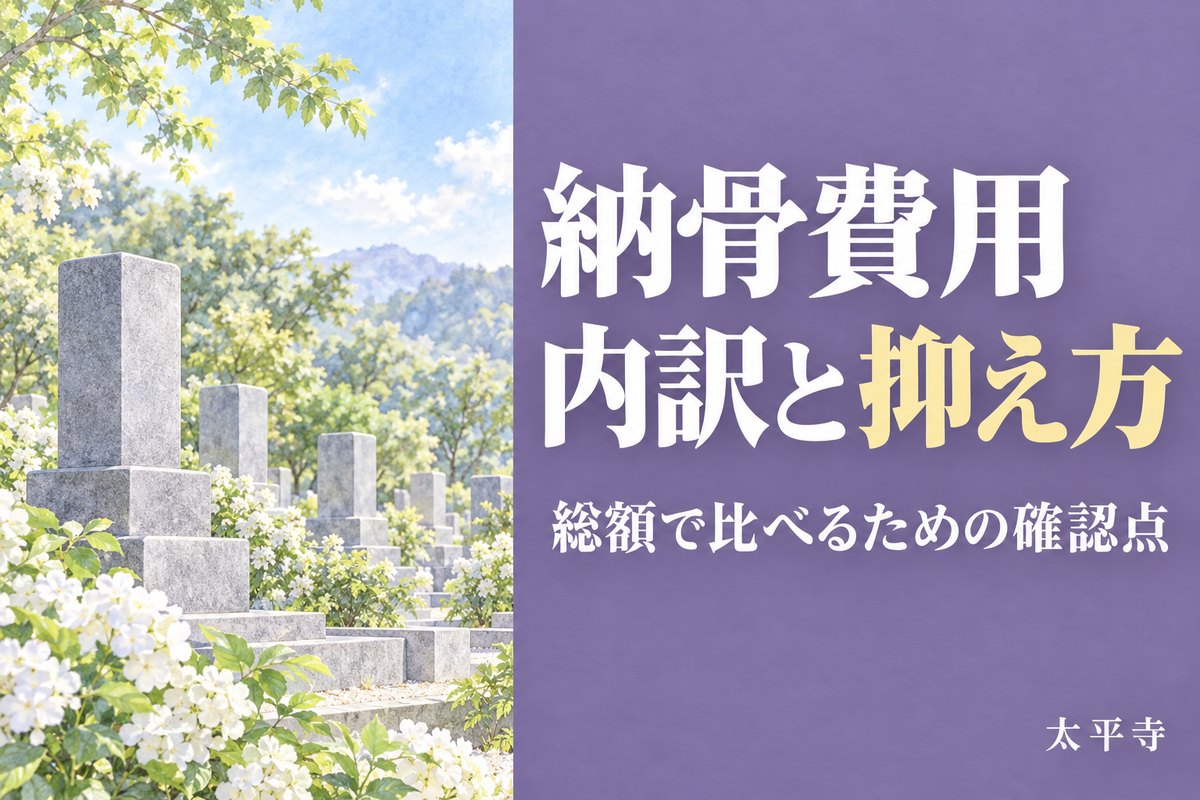 納骨費用はいくら?内訳・相場と無理なく費用を抑える方法を解説