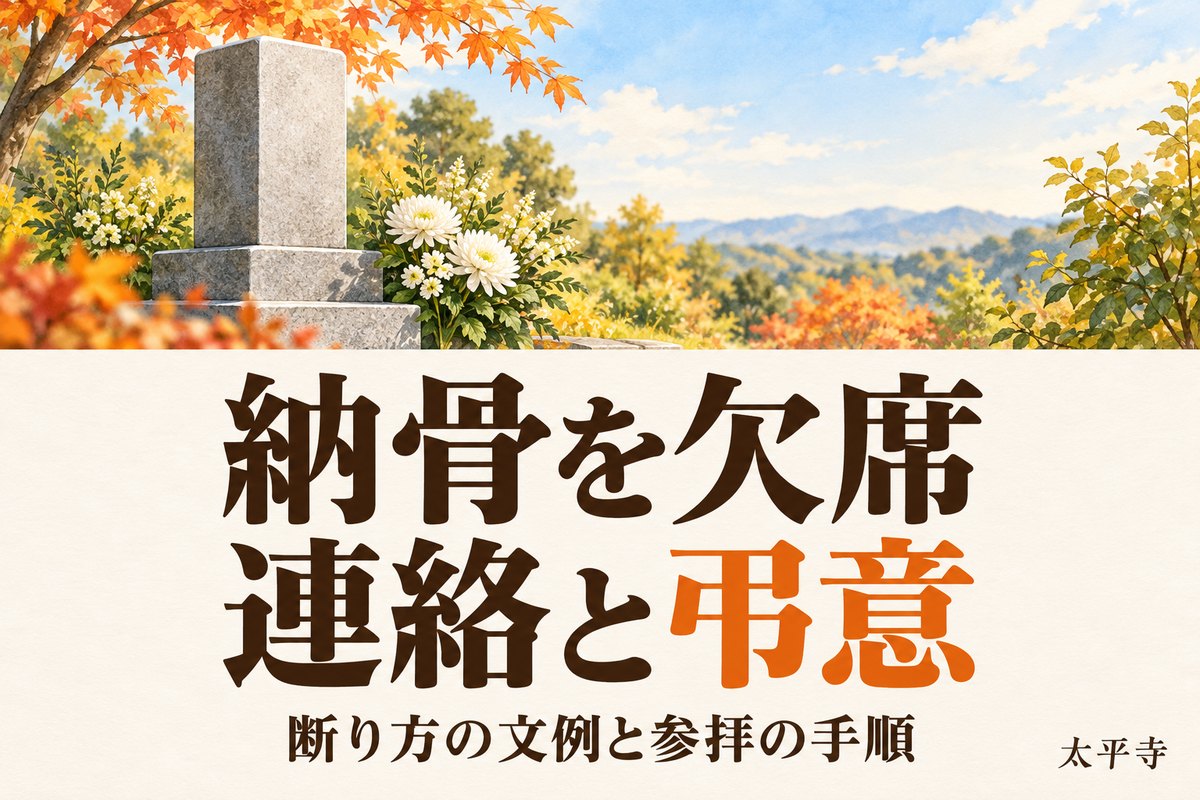 納骨を欠席するときは？連絡の文例と香典・代理参列・後日参拝の作法