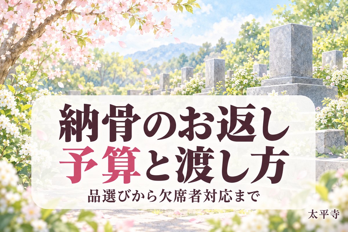 納骨のお返しはどうする？相場・のし・渡す時期と欠席者への送り方