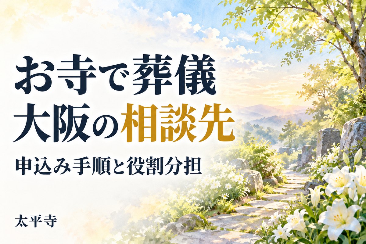 お寺で葬儀 大阪｜住吉区で誰に頼む？申込み手順と葬儀社の役割分担