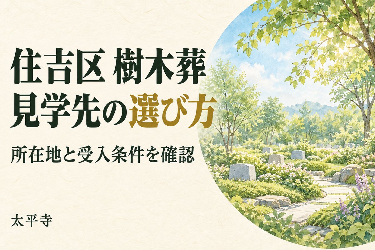 住吉区 樹木葬の選び方|所在地・最寄駅・受入条件で見学先を絞る