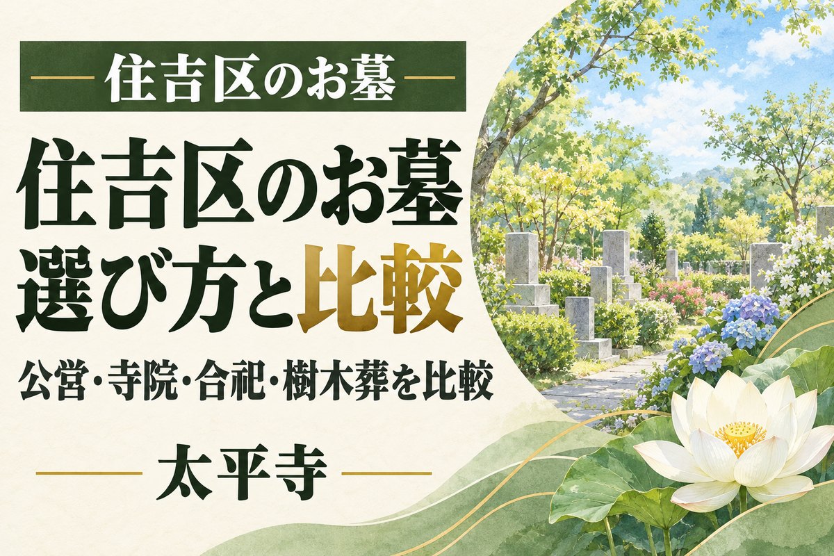 住吉区のお墓選び|公営・寺院・合祀・樹木葬の比較と納骨の手順